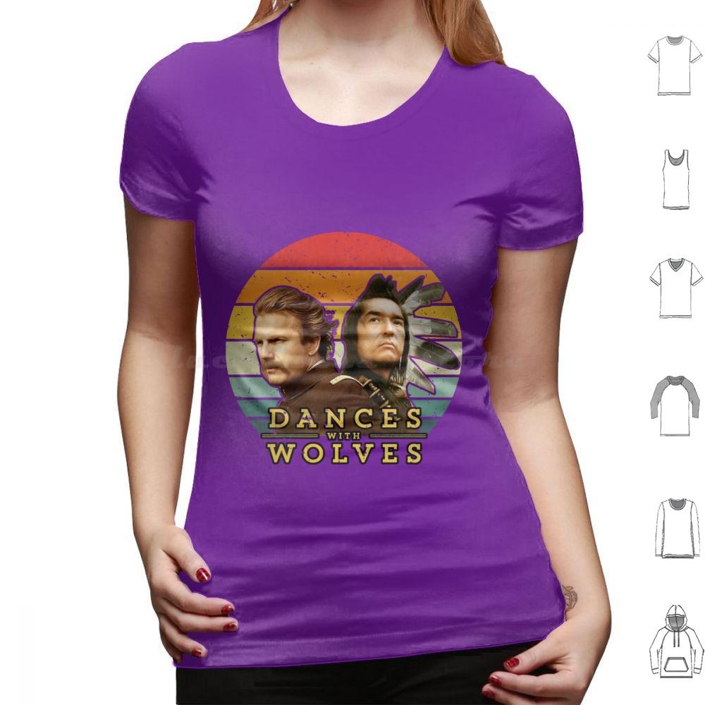 Dances With Wolves T Shirt Big Size 100 Cotton Dances With Wolves Man Movie Animals Nature Dances Moon Music Retro Western