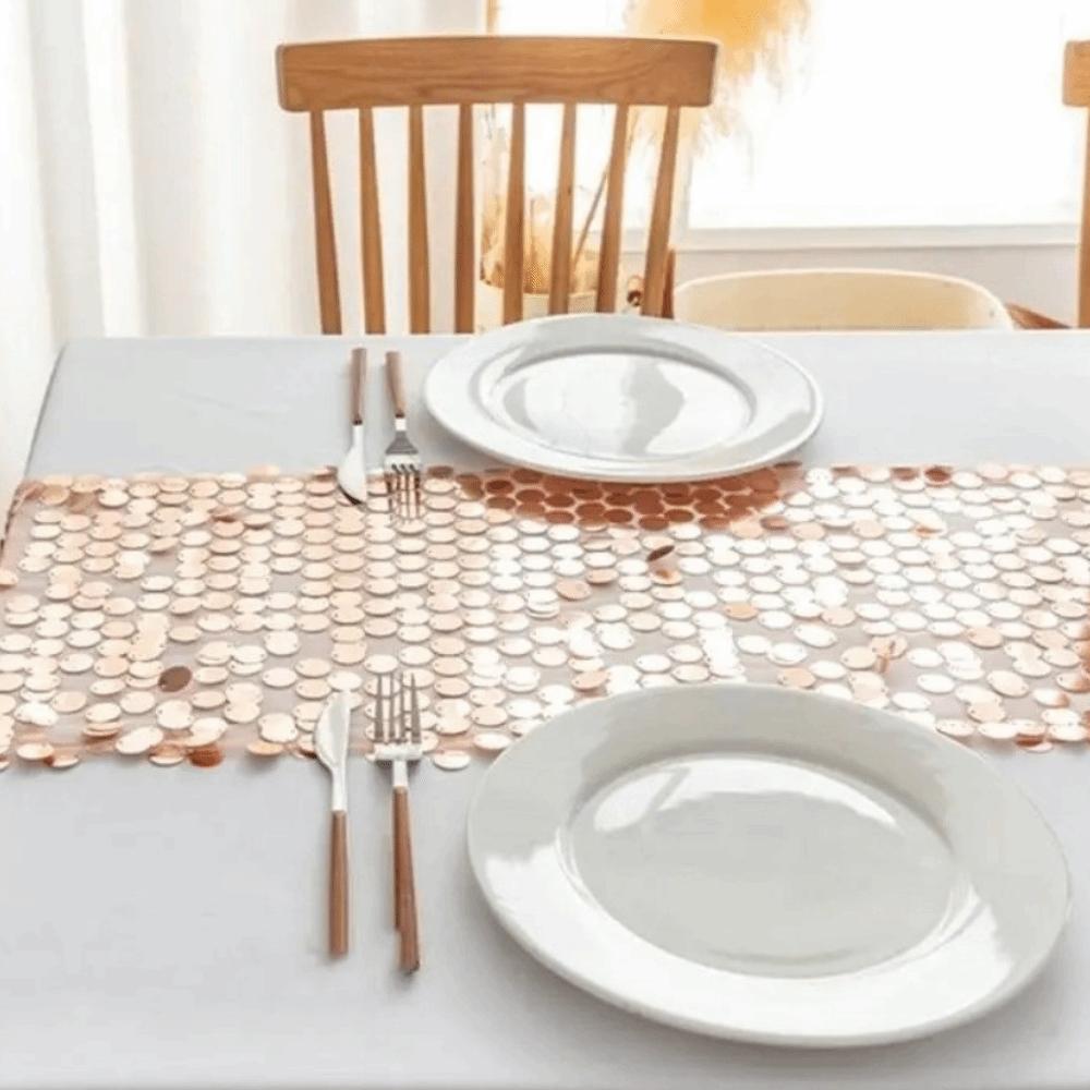 Sparkling Sequins Table Runner Luxurious Wedding Table Decoration Underwater Themed Parties