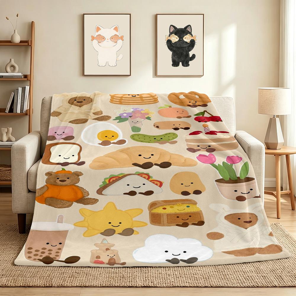 Bakery Delights Flannel Blanket Throw Blanket Soft Warm Sofa Bed Camping home Decor Unique Christmas Gift C926595