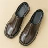 Мода Мода Новые Мужские Полушлепанцы на Толстой Подошве Черные Коричневые Туфли Мужские Повседневные Мюли Мокасины Дышащие Лоферы Zapatos Hombre