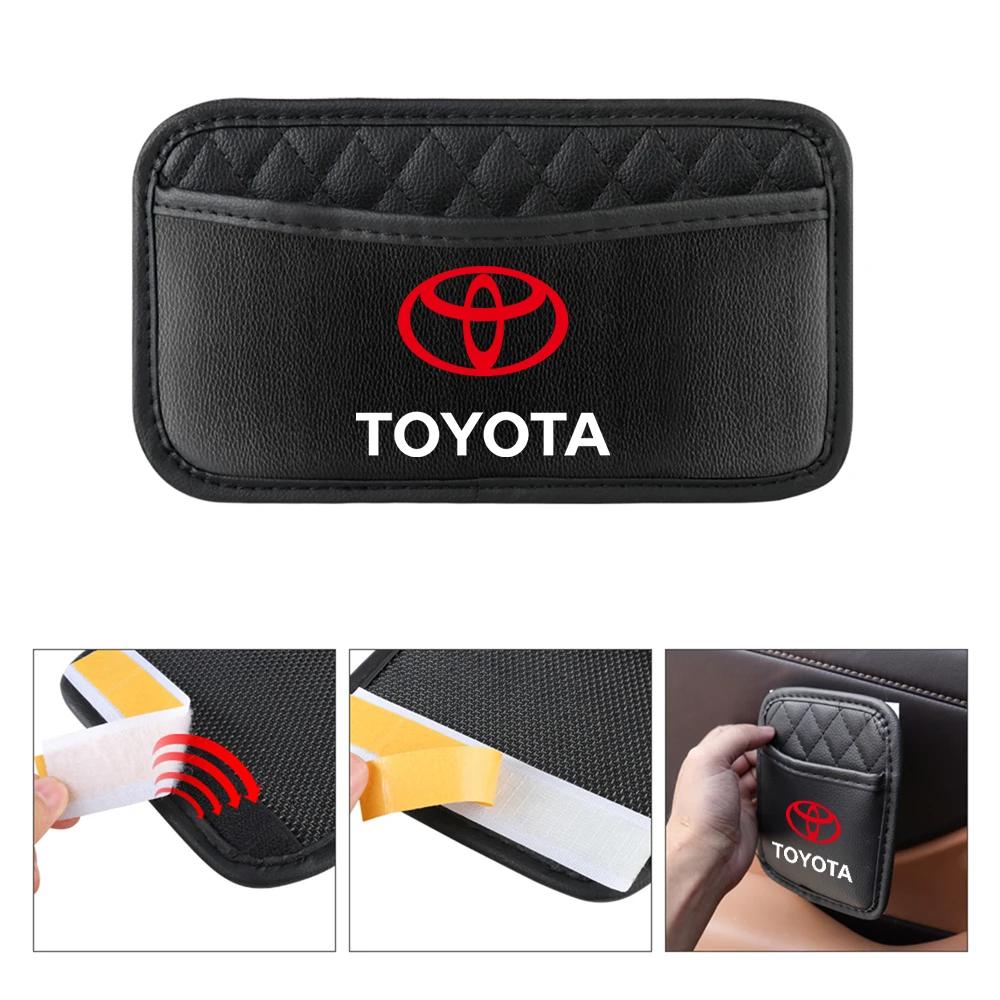 Leather Car Storage Pocket Seat Back/Door/Center Console Organizer for Toyotas TRD Autocollant Pegatina RAV4 Avensis Yaris Reiz