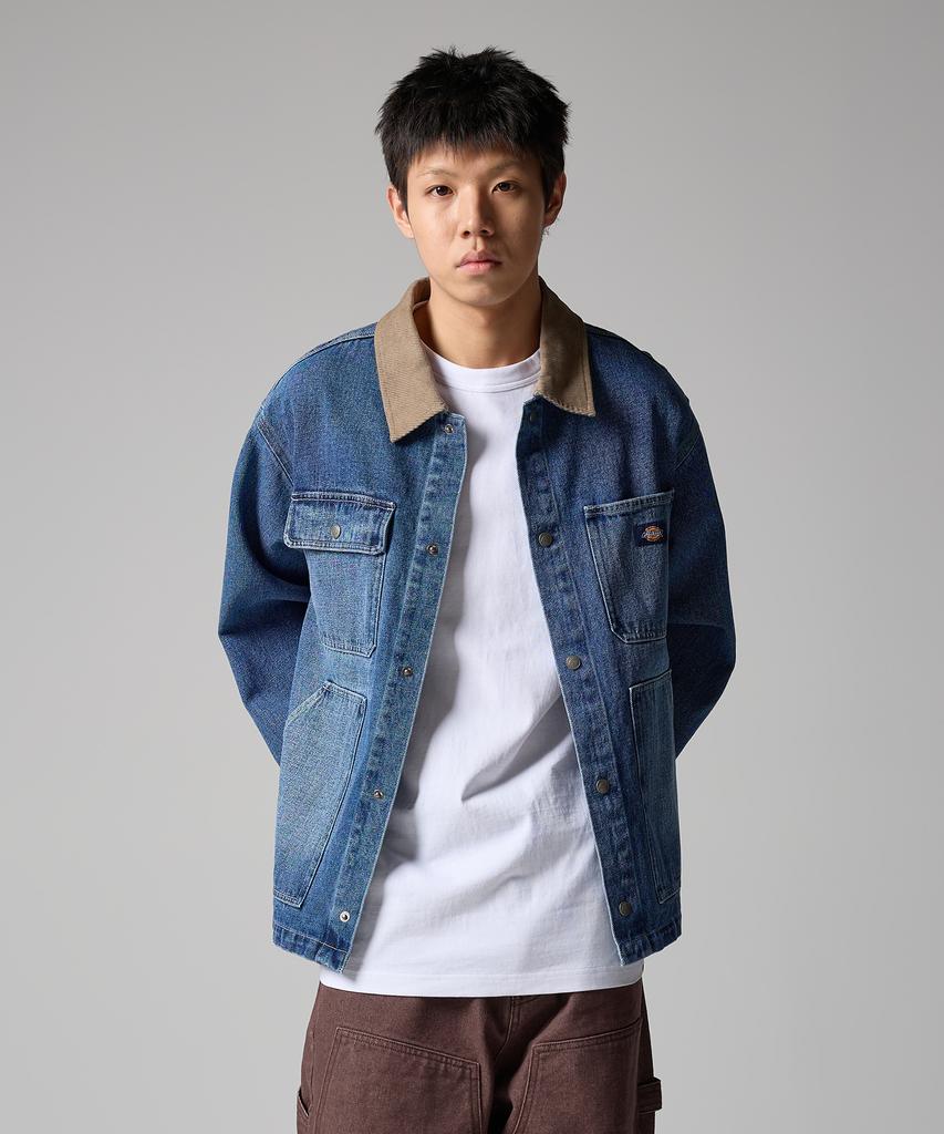 Dickies Utility Washed Denim Chore Jacket Medium Blue