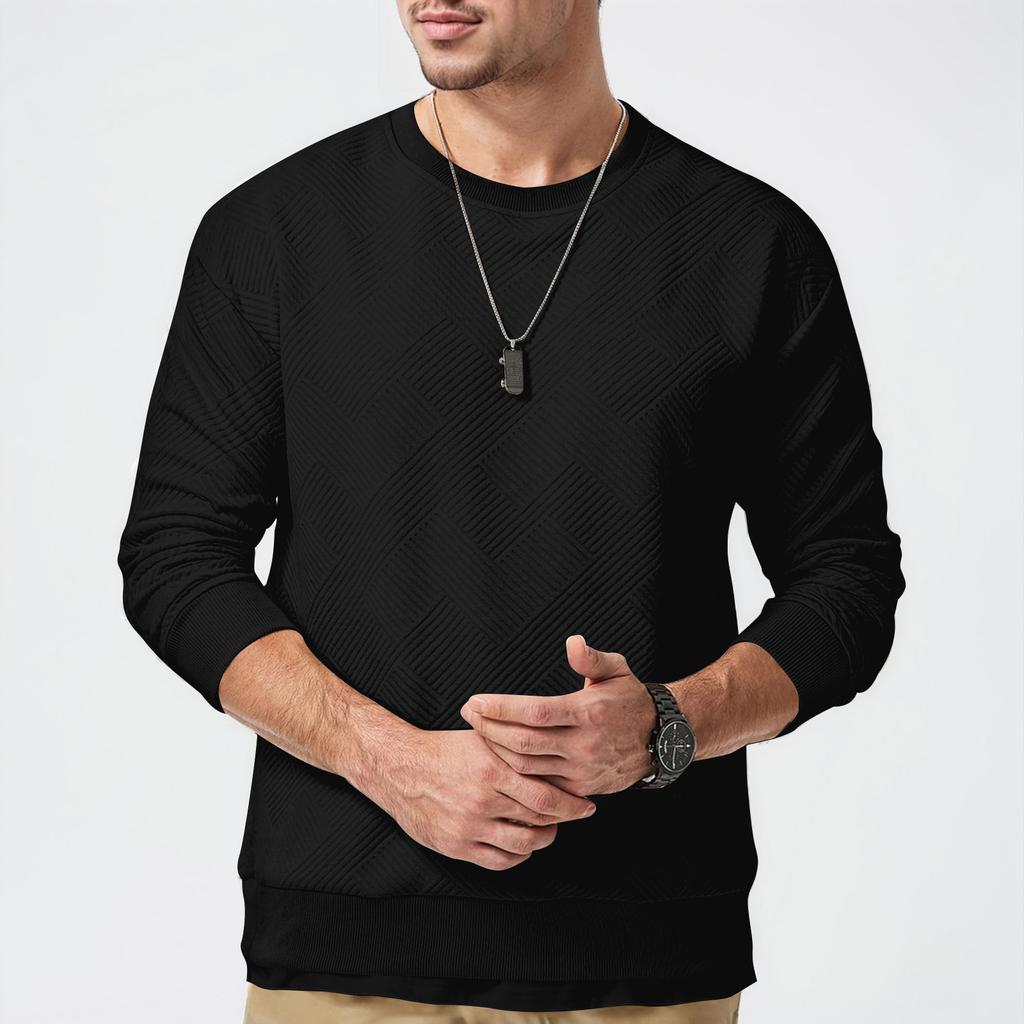Мужская толстовка с круглым вырезом, повседневная, с длинным рукавом, с геометрическим узором, модная рубашка-пуловер