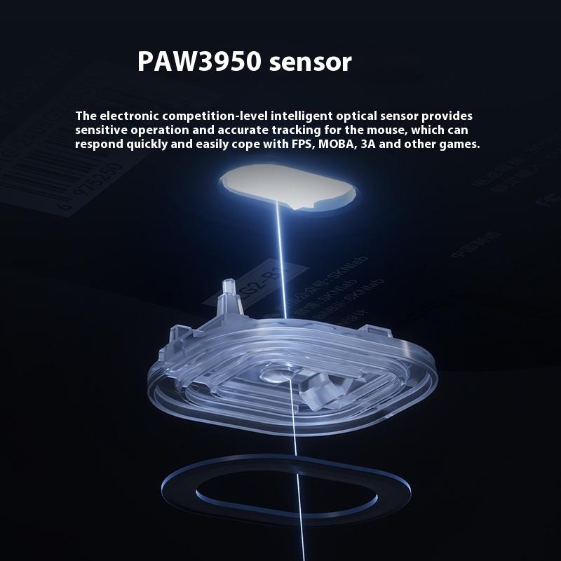 SKN YingLong Gaming Mouse Wireless Tri-mode Dual 8K PAW3950 30000DPI Custom Lightweight Ergonomic High-Performance Gaming Mouse
