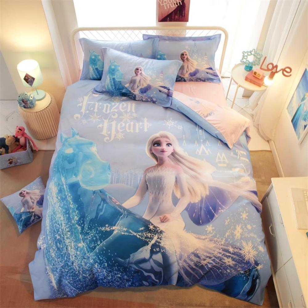 Мультяшный мотив Снежной королевы, Постельные комплекты из микрофибры, Детский пододеяльник для подростков и взрослых, Пододеяльник с мотивом принцессы