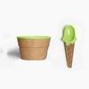 Kids Child Cartoon Cone Ice Cream Bowl Spoon Dessertware