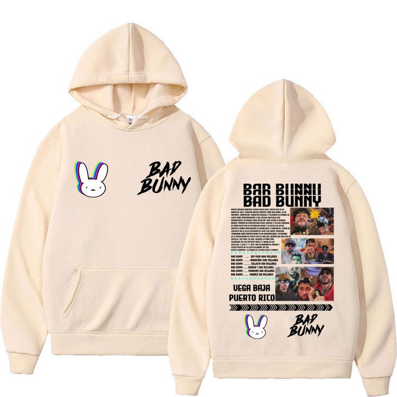 Худи с принтом альбома рэпера Bad Bunny для мужчин и женщин, модная толстовка с капюшоном, флисовая, оверсайз, повседневная, спортивный костюм, подарки для фанатов
