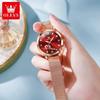 OLEVS Роскошные женские часы Love Heart Diamond с сетчатым ремешком из нержавеющей стали, водонепроницаемые кварцевые наручные часы для женщин, подарок