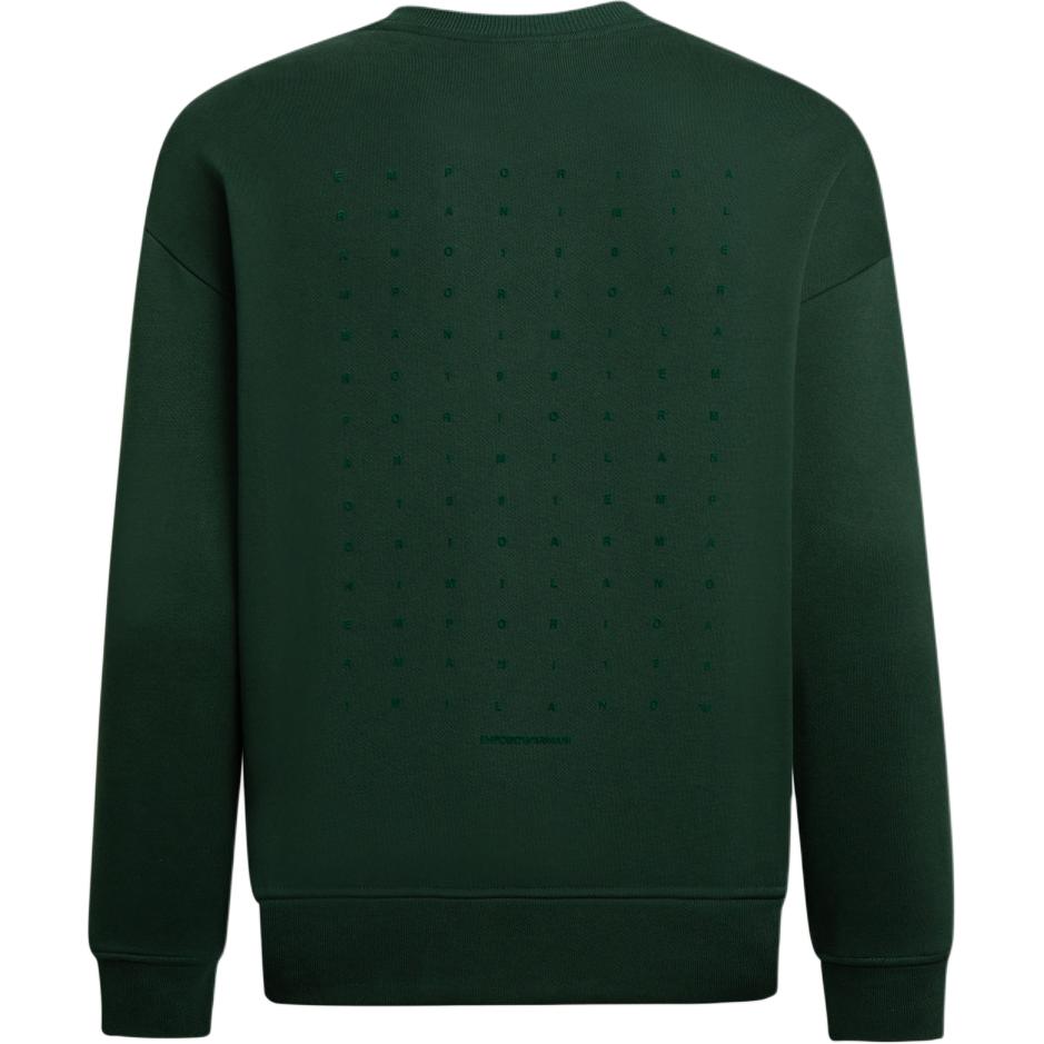 Emporio Armani Свитшот мужской с принтом логотипа FW24, с круглым вырезом, с длинным рукавом, зеленый 6D1M95-1JTAZ-0565