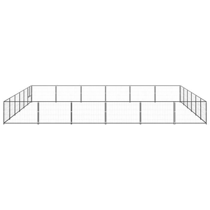 VidaXL Chenil Noir 36 m² Acier