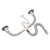 Kitchen Double Sink Downpipe Fittings Stainless Steel Flexible Drain Tubing Pipe Kit for Kitchen Bathroom Washroom