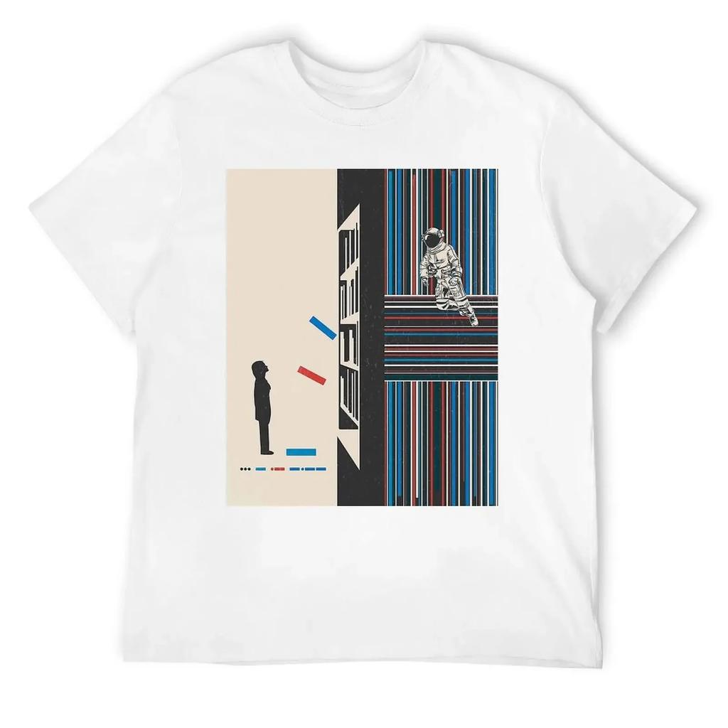 Motion Tees Горячая Распродажа Гик Отдых Размер США Межзвездный Купер Научная Фантастика Фильм Выносливость Оставайся 14 Футболка с Круглым Вырезом харадзюку