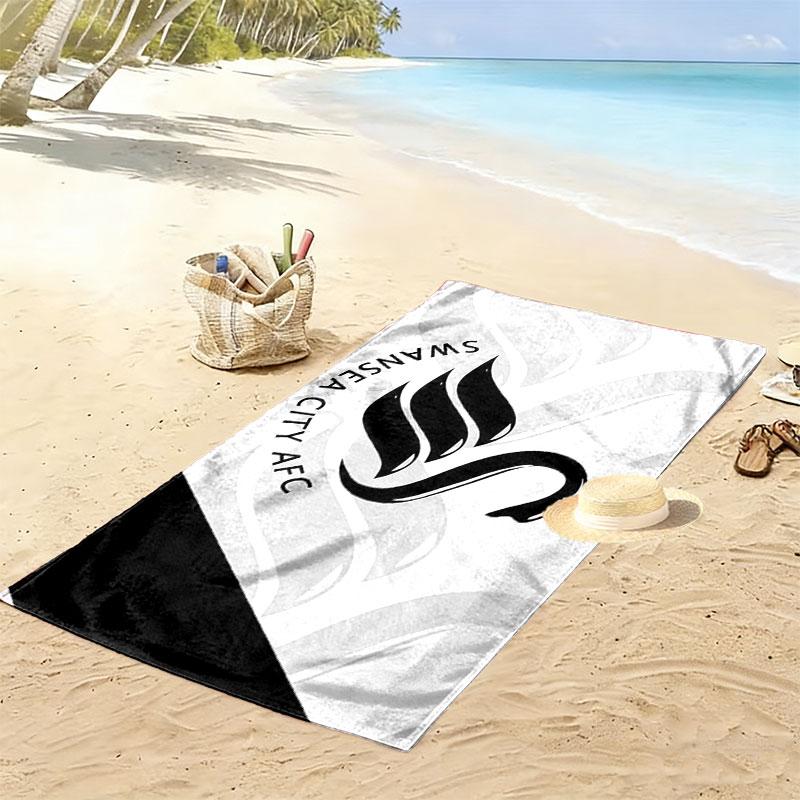 Пляжное полотенце Swansea City AFC, Большое, Мягкое, Быстросохнущее, для Пляжа, Кемпинга, Плавания