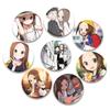32/44/58mm Anime Teasing Master Takagi-san Brooches Handmade Tinplate Cartoon Cosplay Badge Pins Backpacks Bag Ornament Accessory Gift