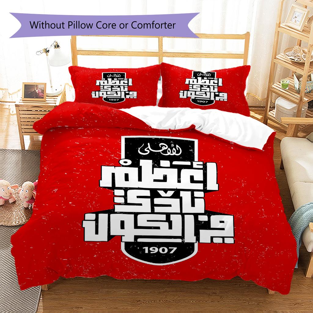 Alahly Pattern Bedding,Quilt Set Quilt Cover Pillowcase Home Decoration Birthday Gift (1 * duvet cover + 2 * pillowcase, without core)