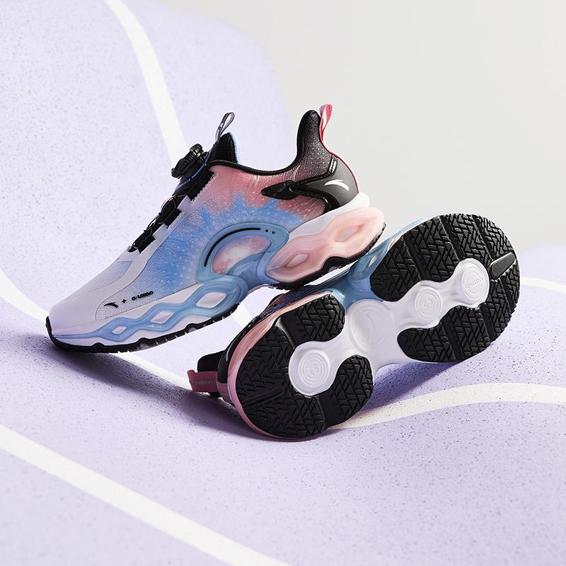 Anta Kids Energy Ring 10.0 Comfortable Durable Non-Slip Low-Top Running Shoes Kids Running Shoes White Black Super-Hydrogen-Blue 322445504-1