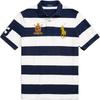 Polo SS24 Поло в полоску приталенного кроя прямого покроя с коротким рукавом Мужские рубашки поло Темно-синий MNPOKNI1N822951-410