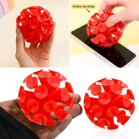 9CM 3D Suction Cup Ball Anxiety Stress Relief TPR Sticky Ball Toss Game