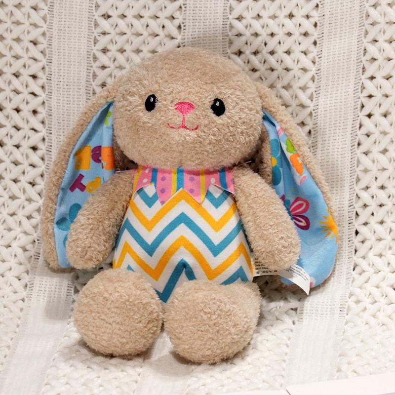 Пасхальный кролик полосатая плюшевая игрушка животное мягкая кукла украшение дети 30 см подарок