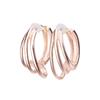 LOKUMI Earrings Made In Japan 18k Gold K18 Post K18 Compatible with Metal Allergies Hoop Hoop Earrings Catchless One Touch 3 Consecutive Ring Earrings