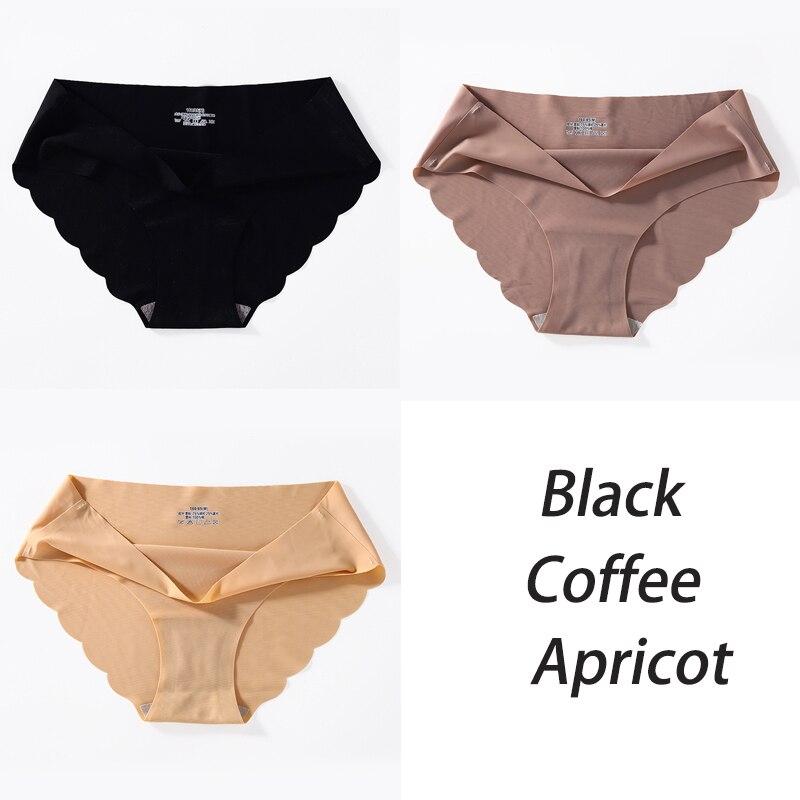 3PCS/Set Seamless Silk Women's Panties Briefs Women Underwear Female Underpants Comfortable Silk Panty Sexy Woman Lingerie M-XL