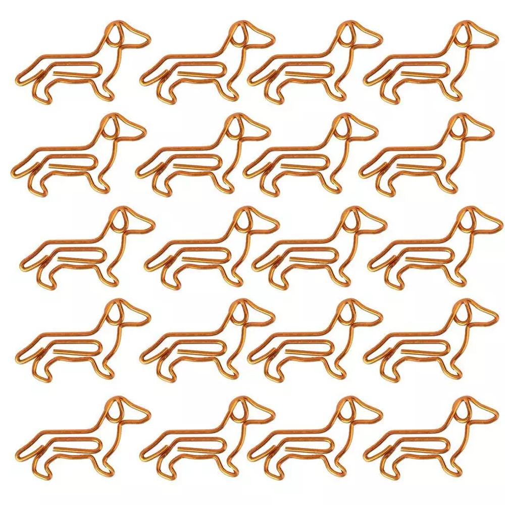 Cartoon Cute Customization Paper Clamps Golden Paper Clips Dachshund Gold Paper Clip Bookmark Clip