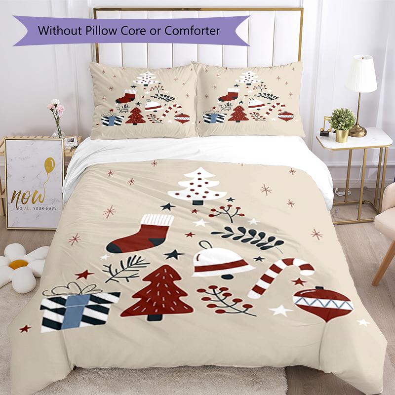 3pcs Christmas Bedding Set Duvet Cover Closure Includes 1 Duvet Cover & 2 Pillowcases, Soft and Comfortable for All Seasons.