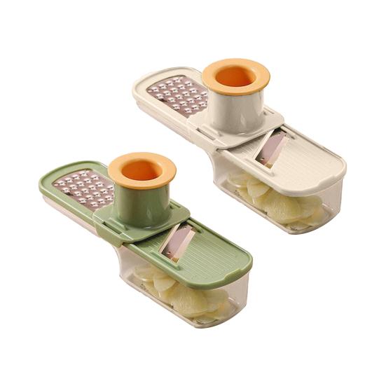 Мини-овощерезка с защитой для рук, лезвия из нержавеющей стали, 3-в-1: нарезка, шинковка, измельчение, маленькая овощерезка-кубиками