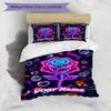 3PC Custom Name Neon Rose Vibes bedding,soft and breathable,2D flat print,room decor.,Poster Three-piece set,Soccer Three-piece set,Art,Poster,Soccer