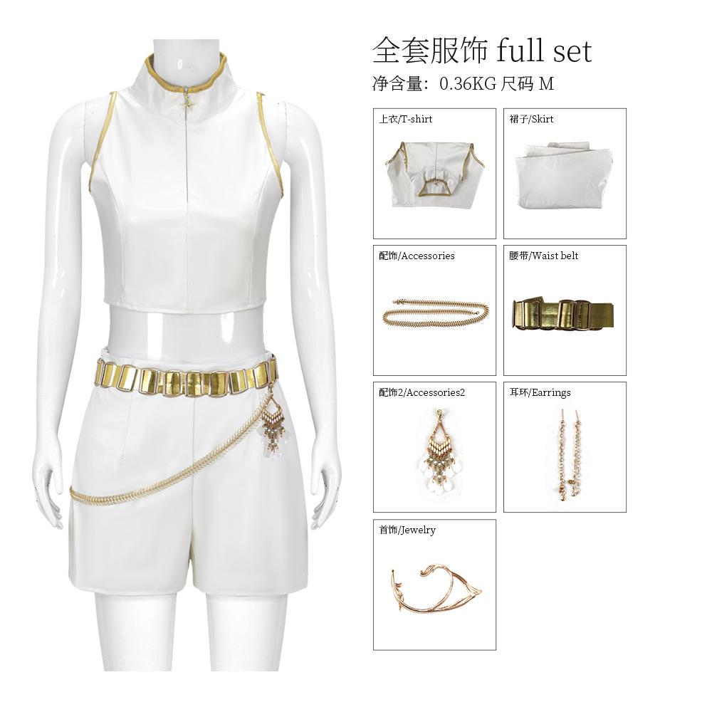 New Movie K-Pop Demon Hunters Cosplay Costume Rumi Zoey Mira White Set Adults Kids Halloween Party Props Stage Show Accessories