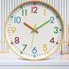 Colorful Numeral Wall Clock 12 Inch Quartz Clock Decorative Children Clock  Bedroom Decor