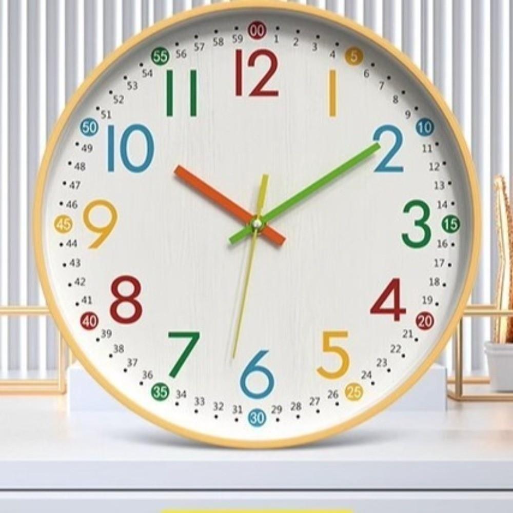 Colorful Numeral Wall Clock 12 Inch Quartz Clock Decorative Children Clock  Bedroom Decor