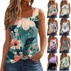 Женская мода повседневная плиссированная жилетка без рукавов с квадратным воротником и принтом летняя футболка