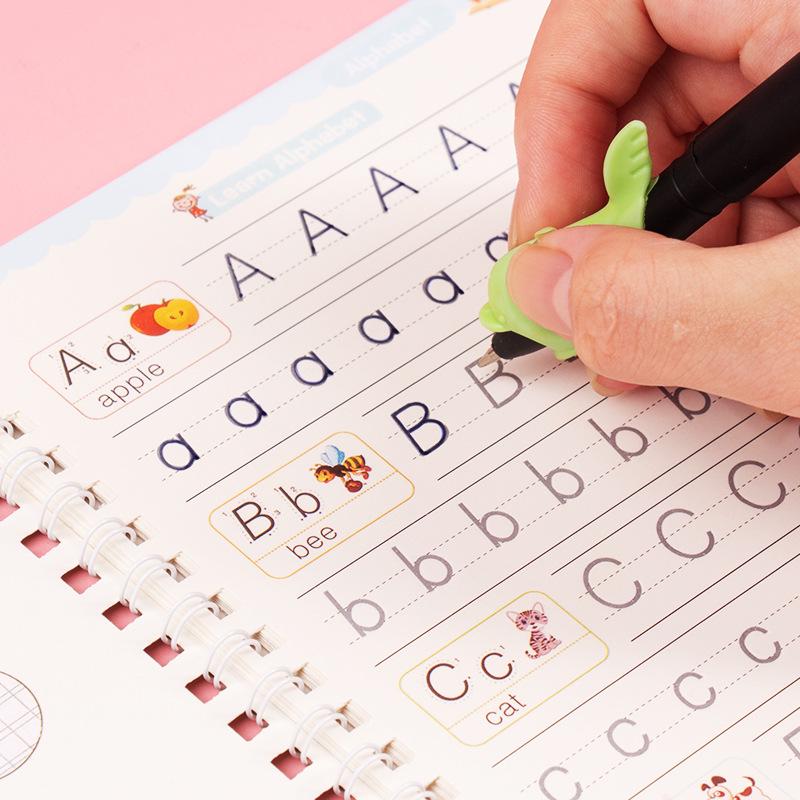 Groove Drawing Calligraphy Book: All-English Practice Template for Children