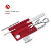 VICTORINOX SwissCard Nail Care Translucent with 13 Functions Nail Glass Nail Aid Tool, Red, (Nail File, Polisher, File, Scissors), Emergency/First