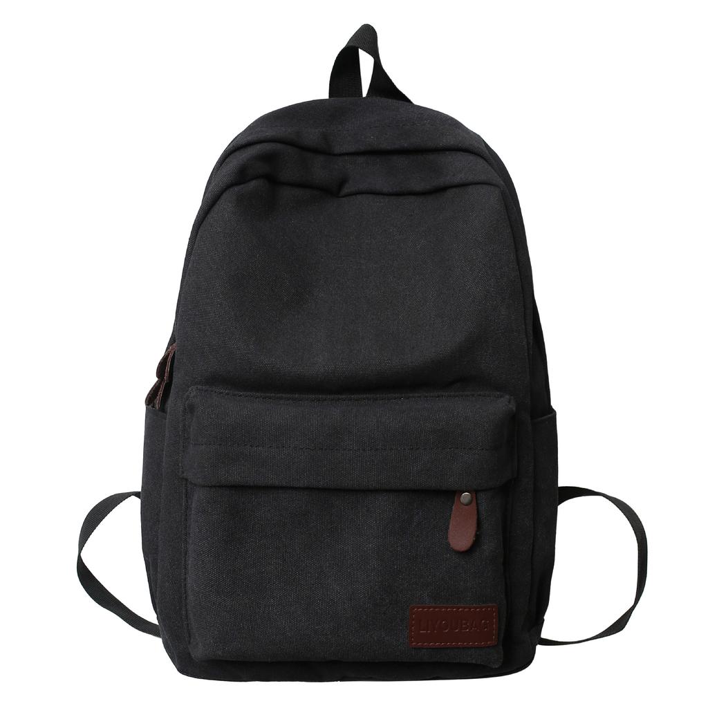 Durable Canvas Backpack, Large Capacity Backpack, Suitable For Middle School High School And College Students
