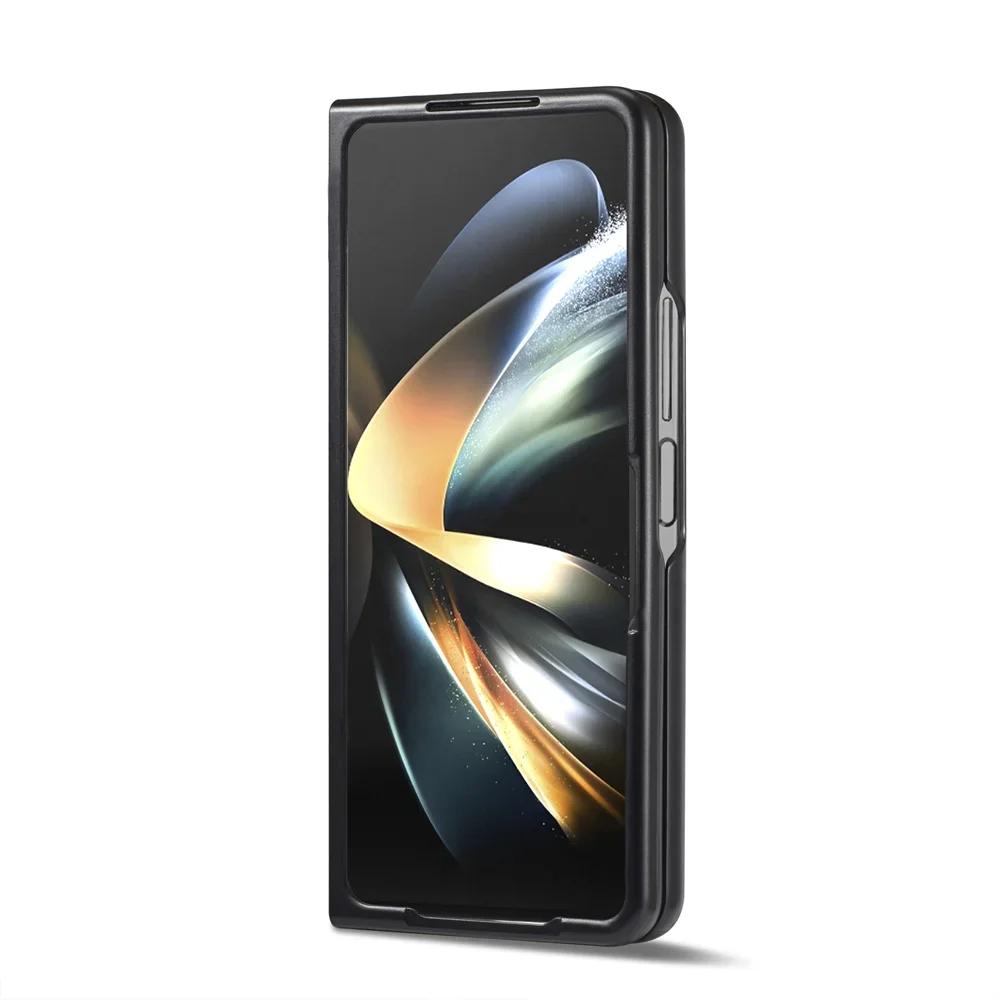 Ультратонкий чехол из ПУ-кожи для Samsung Galaxy Z Fold 7 6 5 4 3 Fold7 Fold6 Fold5 Fold4 5G, Жесткий чехол из углеродного волокна