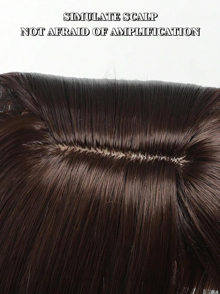 Синтетический длинный прямой верхний слой для волос с челкой, накладные волосы, натуральный сменный чехол, термостойкий для женщин, искусственный парик