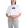 Calvin Klein Ck96 Series Color Block Letter Pattern Printed Round Glow Pullover Short Sleeve Top Women tops White QS6946-110