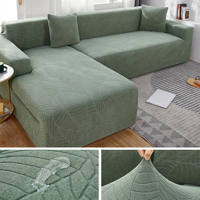 Jacquard Waterproof Sofa Covers Corner Thick Sofa Slipcover Elastic Solid Color Couch Cover For Living Room 1 /2 /3 /4 Seater