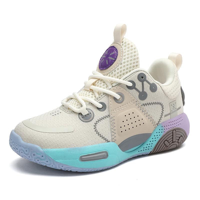 New Spring New Boys Basketball Shoes Breathable Shock Absorption Wear-resistant Students Combat Children's Basketball Shoes Outdoor