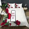 Mother's Day King Queen Duvet Cover Express Love for Mom Wife Bedding Set Colorful Floral Quilt Cover Polyester Comforter Cover