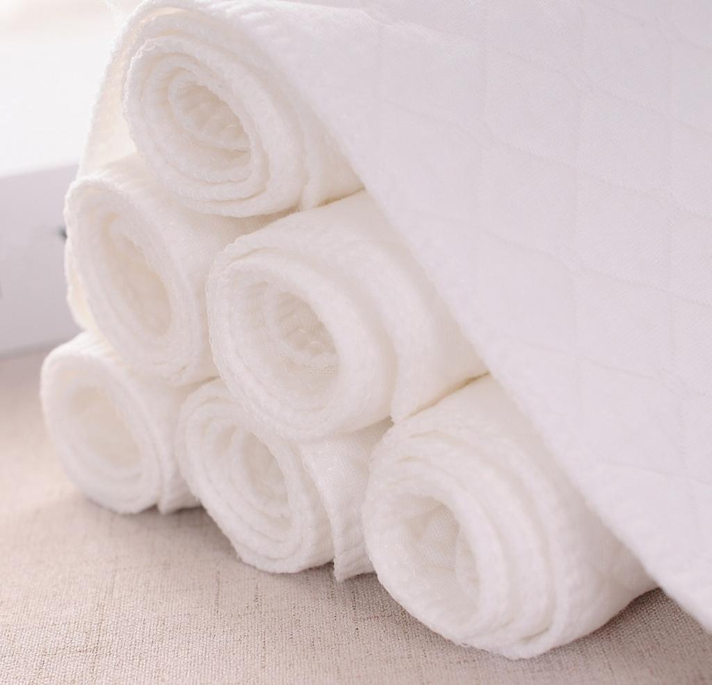 10 шт. трехслойных подгузников из эко-хлопка для младенцев, хлопковые подгузники, многоразовые, впитывающие и дышащие, 32*12 см