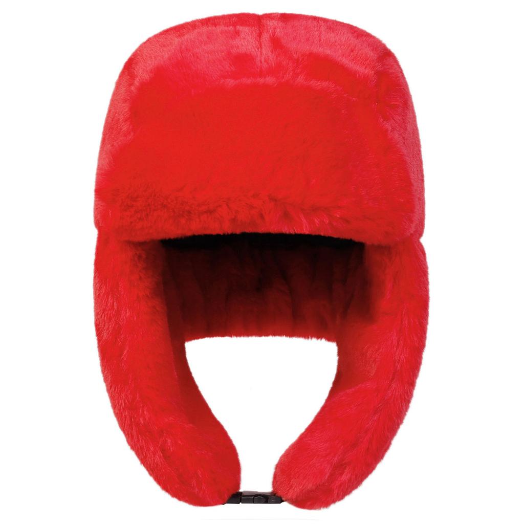 Winter Warm Fluffy Lei Feng Hat Unisex Outdoor Sports Ski Caps Leisure Thickened Windproof Cold Hats Men Bomber Cap