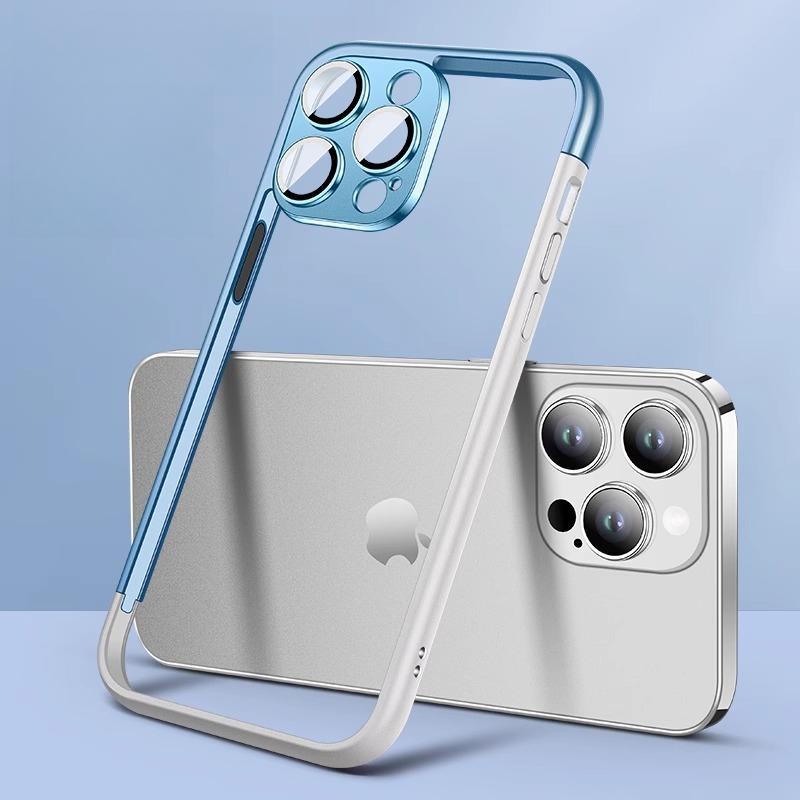 Подходит для iPhone 15, Чехол для телефона 14, Pro Max, Сращенный цвет, Чистая рамка, Без задней панели, Защитный чехол для Apple 13 с теплоотводом