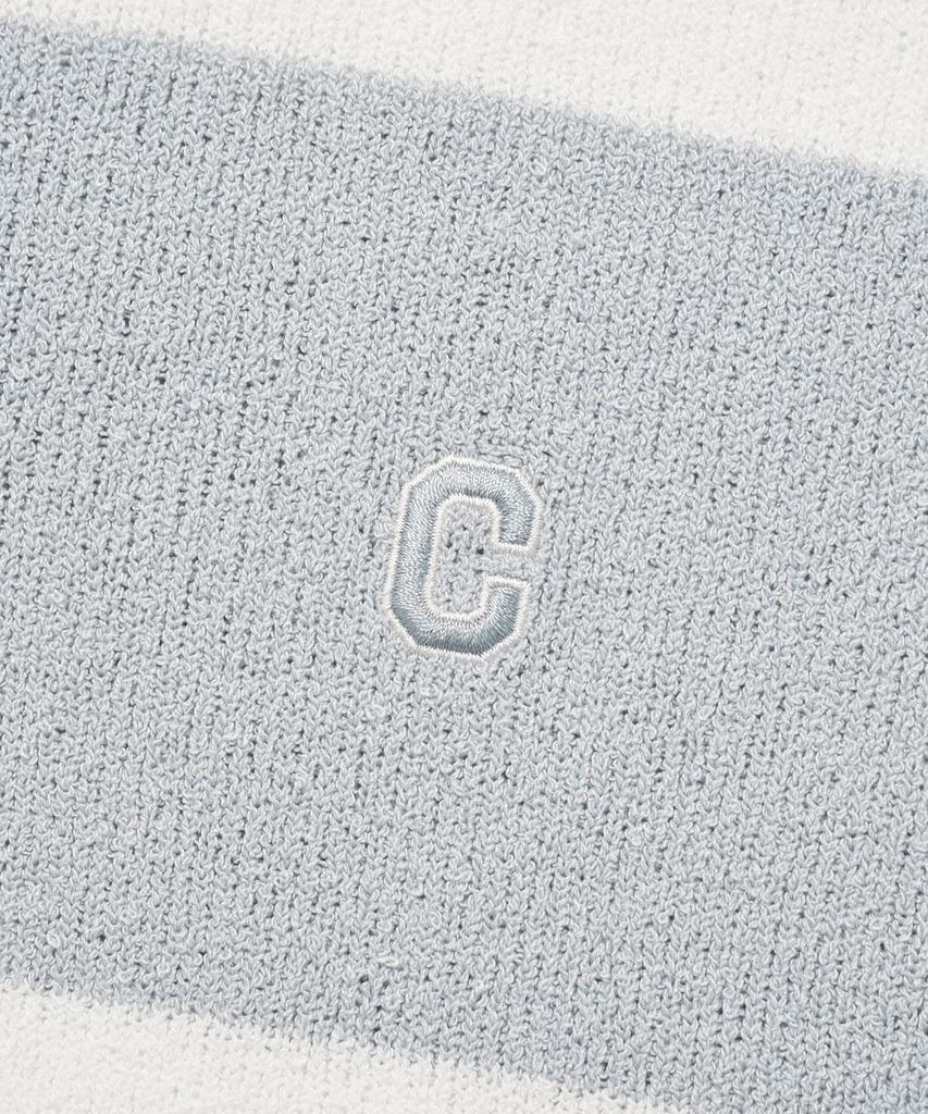 COVERNAT C Logo Stripe Collar Half Knit Sky Blue