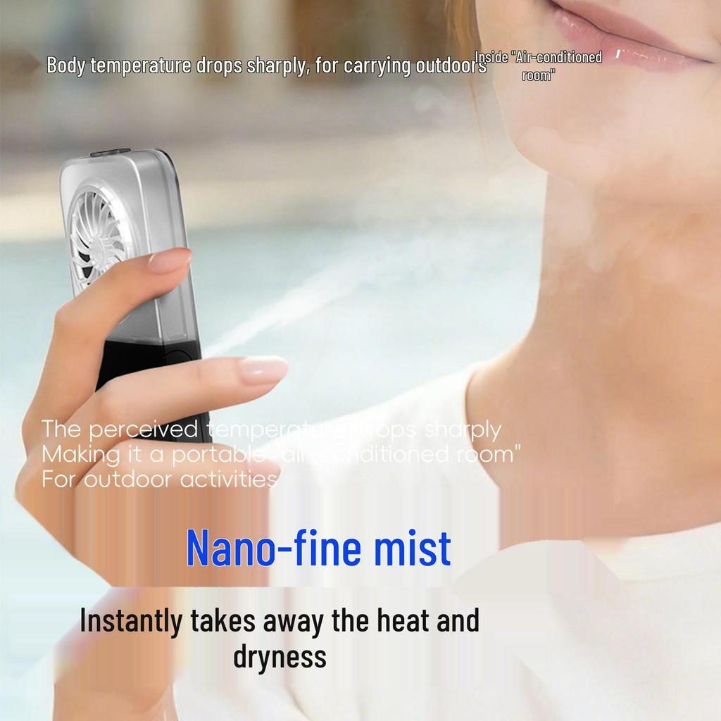 2026 Portable USB Handheld Refrigerating Spray Fan - Multifunctional Desktop Mini Fan for Outdoors
