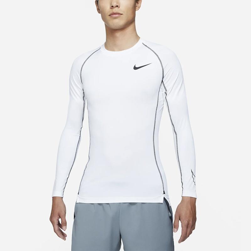 Nike Pro Dri-fit Athleisure Повседневный Спортивный Круглый Вырез Длинный Рукав Белый Мужской DD1991-100
