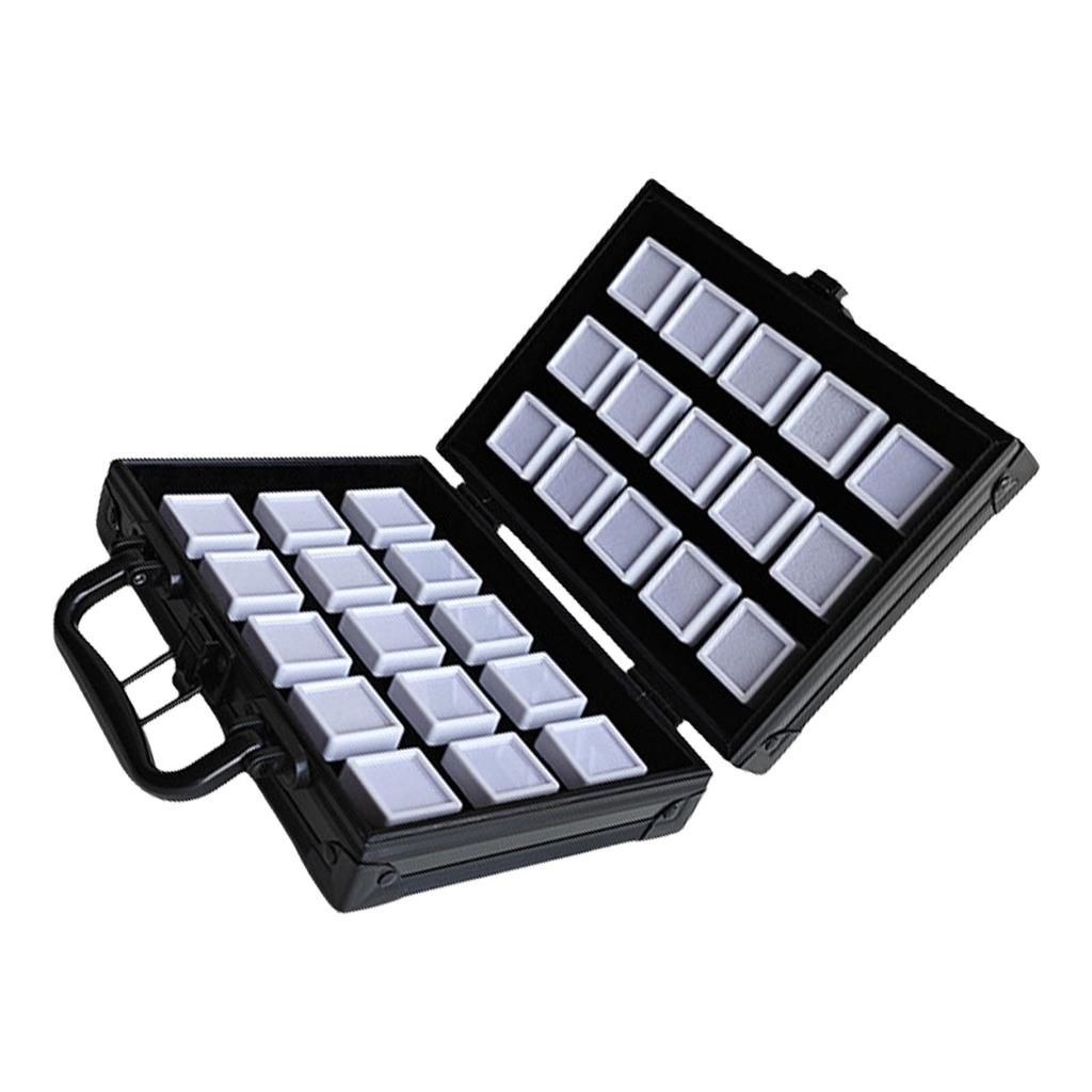 Практичный алюминиевый кейс для хранения драгоценных камней с пенопластовым вкладышем для надежной защиты ювелирных изделий и удобства в путешествиях