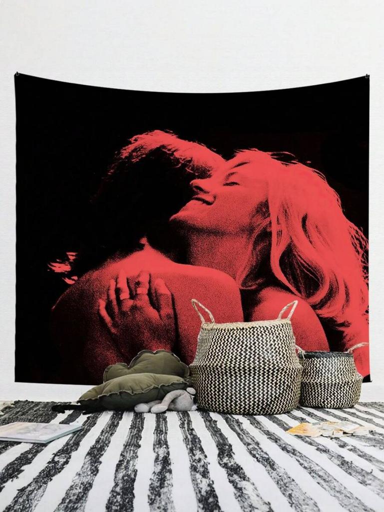 VIKAMA TV Girl French Exit Album Cover Tapestry Retro Red Black Aesthetic Wall Hanging Bedroom Dorm Decor